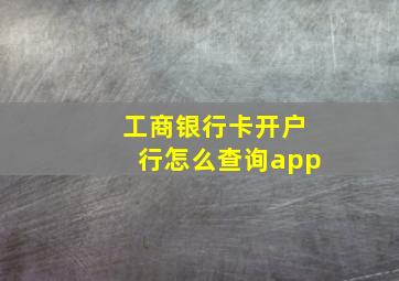 工商银行卡开户行怎么查询app