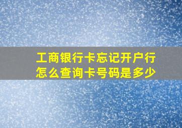 工商银行卡忘记开户行怎么查询卡号码是多少