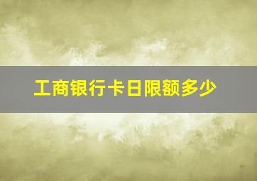 工商银行卡日限额多少