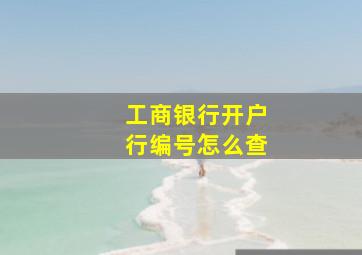 工商银行开户行编号怎么查