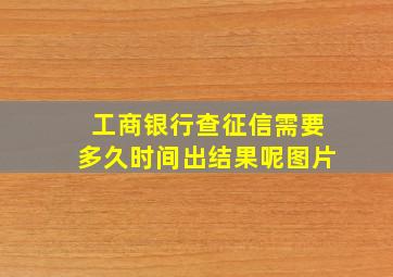 工商银行查征信需要多久时间出结果呢图片