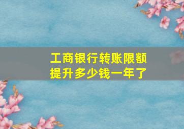 工商银行转账限额提升多少钱一年了