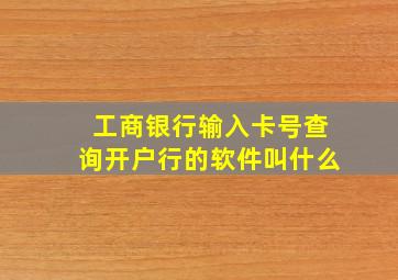 工商银行输入卡号查询开户行的软件叫什么