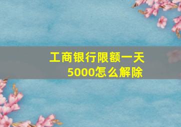 工商银行限额一天5000怎么解除