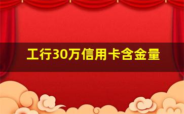 工行30万信用卡含金量