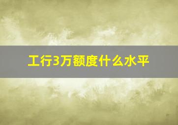 工行3万额度什么水平