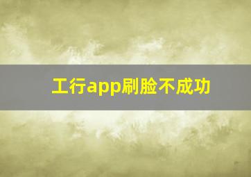 工行app刷脸不成功