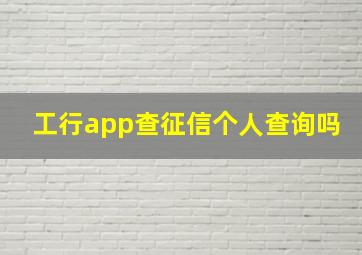 工行app查征信个人查询吗