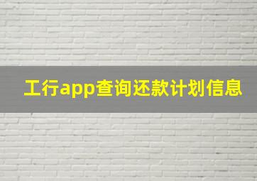 工行app查询还款计划信息