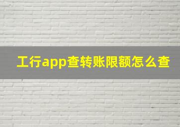 工行app查转账限额怎么查