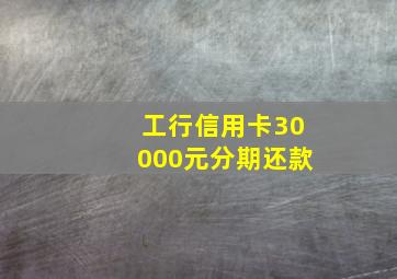 工行信用卡30000元分期还款