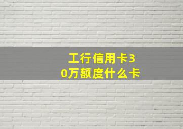 工行信用卡30万额度什么卡