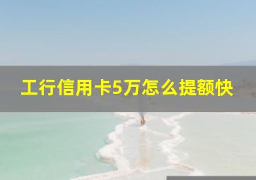 工行信用卡5万怎么提额快