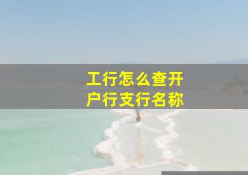 工行怎么查开户行支行名称