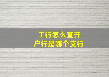 工行怎么查开户行是哪个支行