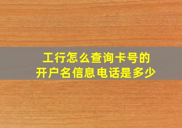 工行怎么查询卡号的开户名信息电话是多少