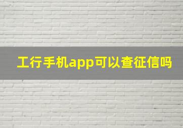 工行手机app可以查征信吗