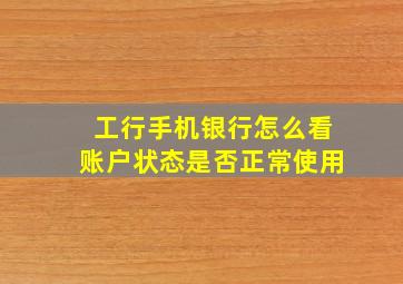 工行手机银行怎么看账户状态是否正常使用