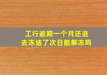 工行逾期一个月还进去冻结了次日能解冻吗