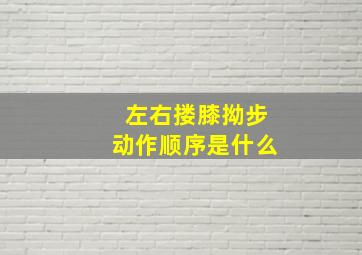 左右搂膝拗步动作顺序是什么