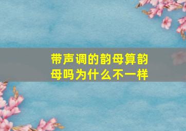 带声调的韵母算韵母吗为什么不一样