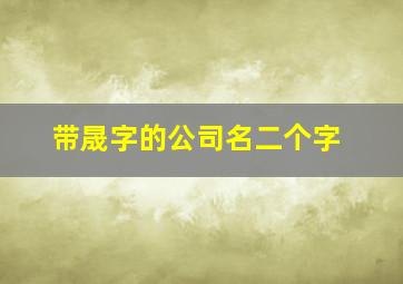 带晟字的公司名二个字