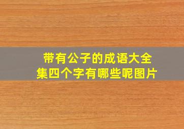 带有公子的成语大全集四个字有哪些呢图片