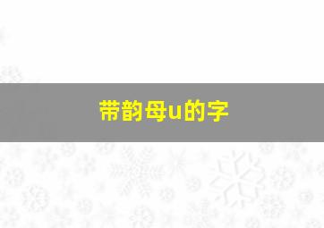 带韵母u的字