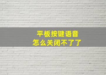 平板按键语音怎么关闭不了了