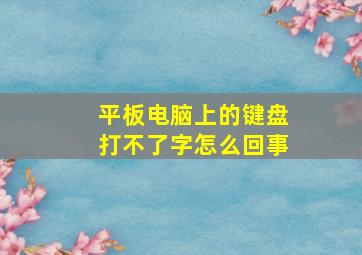 平板电脑上的键盘打不了字怎么回事