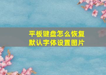 平板键盘怎么恢复默认字体设置图片