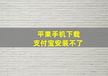 平果手机下载支付宝安装不了