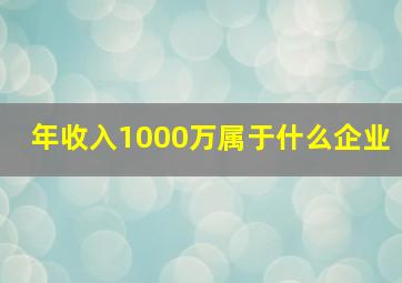 年收入1000万属于什么企业