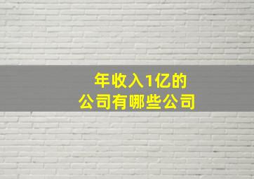 年收入1亿的公司有哪些公司