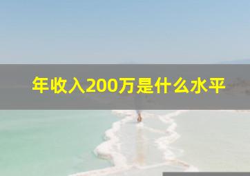 年收入200万是什么水平