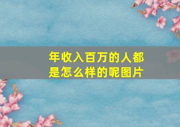 年收入百万的人都是怎么样的呢图片