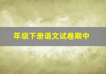 年级下册语文试卷期中