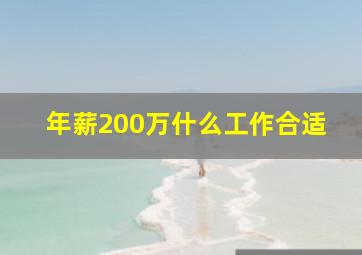 年薪200万什么工作合适