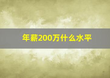 年薪200万什么水平