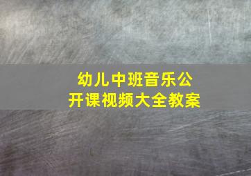 幼儿中班音乐公开课视频大全教案