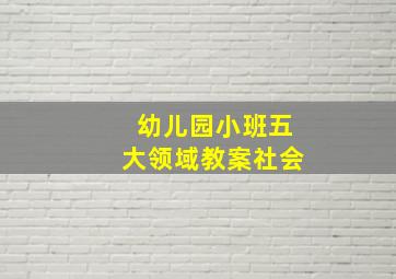 幼儿园小班五大领域教案社会