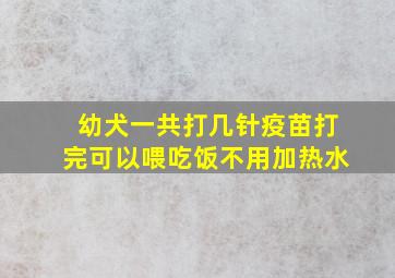 幼犬一共打几针疫苗打完可以喂吃饭不用加热水