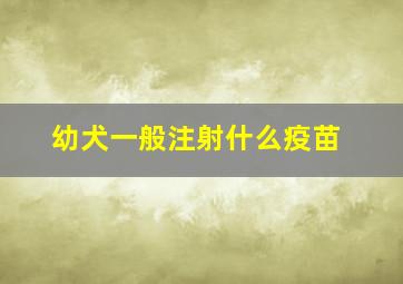 幼犬一般注射什么疫苗