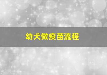 幼犬做疫苗流程