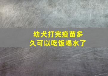 幼犬打完疫苗多久可以吃饭喝水了