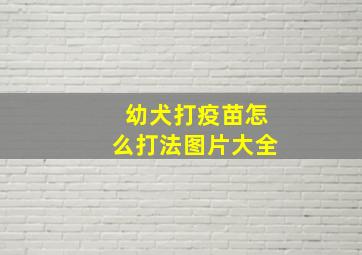 幼犬打疫苗怎么打法图片大全