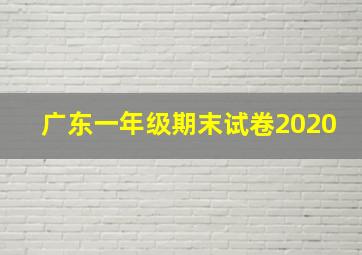 广东一年级期末试卷2020