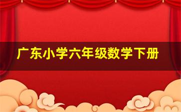 广东小学六年级数学下册