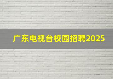 广东电视台校园招聘2025