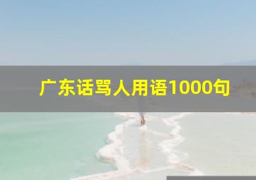 广东话骂人用语1000句